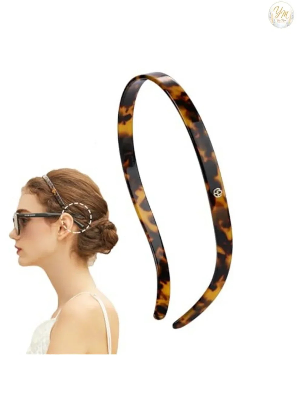 Acetate Resin Thin Headband for Women, Adjustable Non-Slip for Glasses, Gift Box